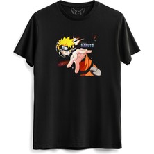 Alfa Tshirt Naruto Dijital Baskılı Siyah Tshirt