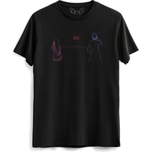 Alfa Tshirt Steins;gate Neon Baskılı Siyah Tshirt