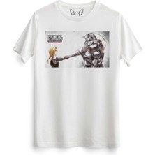 Alfa Tshirt Fullmetal Alchemist Baskılı Beyaz Tshirt