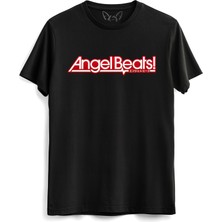 Alfa Tshirt Angel Beats Baskılı Siyah Tshirt