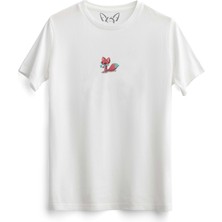 Alfa Tshirt  Animal Tilki Dijital Baskılı Beyaz Tshirt