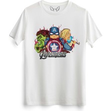 Alfa Tshirt Avengers Baskılı Beyaz Tshirt