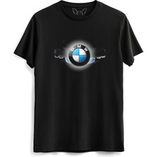 Alfa Tshirt Bmw Resimli Baskılı Siyah Tshirt