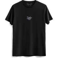 Alfa Tshirt  Animal Tilki Dijital Baskılı Siyah Tshirt
