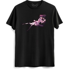 Angel Beats Resimli Baskılı Siyah Tshirt