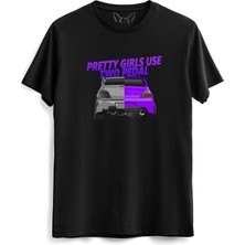 Alfa Tshirt Gtr Girl Baskılı Siyah Tshirt