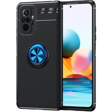 Mobicas Xiaomi Redmi Note 10 Pro Kılıf Ravel Silikon Siyah-Mavi