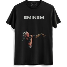 Alfa Tshirt Eminem Baskılı Siyah Tshirt
