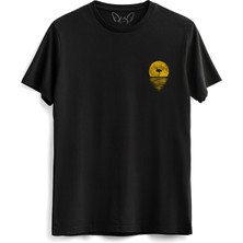 Alfa Tshirt Sun Baskılı  Siyah Tshirt
