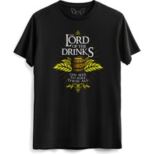 Alfa Tshirt Lord Of Drinks Baskılı  Siyah Tshirt