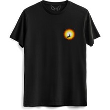 Alfa Tshirt Sun Dijital Baskılı  Siyah Tshirt