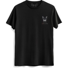 Alfa Tshirt Bulldog Dijital Baskılı  Siyah Tshirt