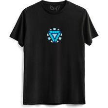 Alfa Tshirt Ironman Resimli Dijital Baskılı   Siyah Tshirt