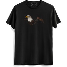 Alfa Tshirt Eagle Baskılı  Siyah Tshirt