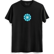 Alfa Tshirt Ironman Resimli Baskılı   Siyah Tshirt