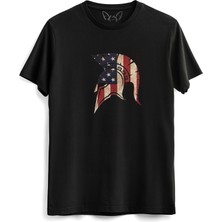 Alfa Tshirt Spartan Dijital Baskılı  Siyah Tshirt