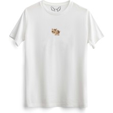 Alfa Tshirt  Animal Köpek Dijital Baskılı Çocuk Beyaz Tshirt
