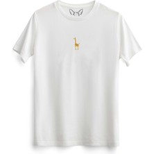 Alfa Tshirt  Animal Zürafa Baskılı Çocuk Beyaz Tshirt