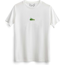 Alfa Tshirt  Animal Timsah Dijital Baskılı Çocuk Beyaz Tshirt
