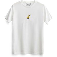 Alfa Tshirt  Animal Zürafa Resimli Tasarım Dijital Baskılı Çocuk Beyaz Tshirt