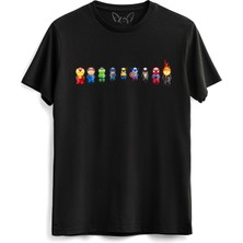 Alfa Tshirt Avengers Baskılı Çocuk Siyah Tshirt