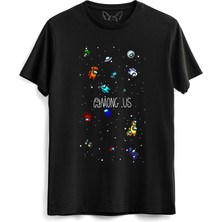 Alfa Tshirt Among Us Baskılı Çocuk Siyah Tshirt