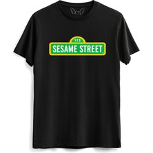 Alfa Tshirt Susam Sokağı Baskılı Çocuk Siyah Tshirt