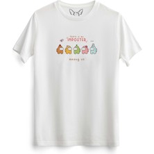 Alfa Tshirt Among Us Resimli Çocuk Beyaz Tshirt