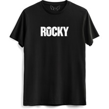 Alfa Tshirt Rocky Balboa Baskılı Çocuk Siyah Tshirt