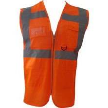 Kanca Fileli Yazlık Mühendis Yeleği Turuncu