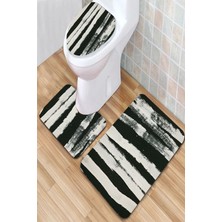 İnka Halı Antibakteriyel Yıkanabilir Kaymaz Dot Taban 3'lü Klozet Takımı (60CM x 100CM - 55CM x 60CM - 47CM x 50CM) İNKZ6051