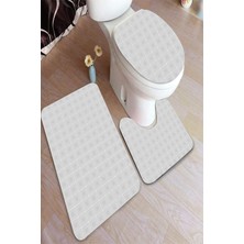 İnka Halı Antibakteriyel Yıkanabilir Kaymaz Dot Taban 3'lü Klozet Takımı (60CM x 100CM - 55CM x 60CM - 47CM x 50CM) İNKZ6094