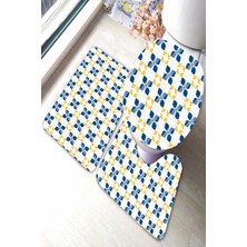 İnka Halı Antibakteriyel Yıkanabilir Kaymaz Dot Taban 3'lü Klozet Takımı (60CM x 100CM - 55CM x 60CM - 47CM x 50CM) İNKZ6106