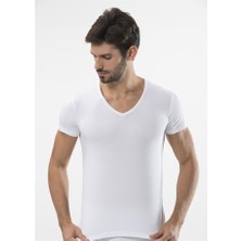 Türen 172 Likralı Erkek T-Shirt-Beyaz