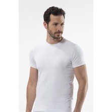 Catherine's Cacharel 1307 O Yaka Kısa Kollu Erkek T-Shirt - Beyaz