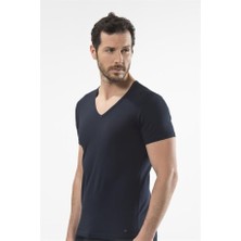 Cacharel 1306 V Yaka Kısa Kollu Erkek T-Shirt - Lacivert