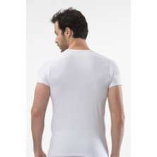 Cacharel 1402 V Yaka Erkek T-Shirt - Beyaz