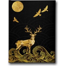 Desenlio Kromatik Gold Geyikli Tablo MİND100