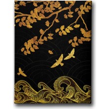 Desenlio Kromatik Gold Güvercinli Tablo  MİND101