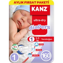 Kanz Yenidoğan Bebek Bezi 160 Adet Aylık Fırsat Paketi