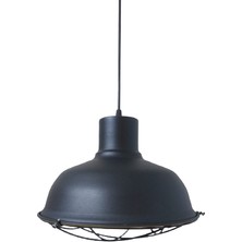 Rys Tasarım Rys Retro Metal Siyah Dekoratif Kafesli Siyah Içi Siyah Mutfak Avize Çap:30 cm