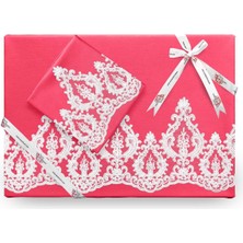 Çeyiz Diyarı Queen Fransız Dantelli Nevresim Takımı Nar Çiçeği