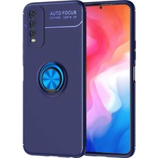 Caseart Vivo Y20 Kılıf Renkli Yüzüklü Manyetik Silikon Kapak Mavi - Mavi
