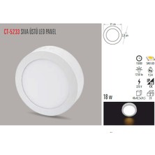 Cata CT-5233 18W/6400K S.ü LED Armatür Yuv. (Beyaz) Cata