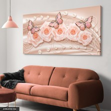 Evine Moda Pembe Kelebekler Kanvas - Canvas Tablo
