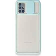 Nettech Samsung Galaxy M51 Uyumlu Buzlu Kızaklı Kamera Korumalı Silikon Kılıf