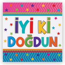 Parti Dünyası Renkli Iyi Ki Doğdun Peçete