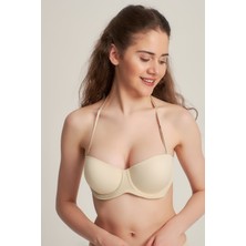 Pemilo Kadın 7101412 Boyundan Geçmeli Arkası Şeffaf Destekli Sütyen Ten