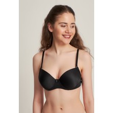 Pemilo Kadın 3050205 Elasthan Kaplı Destekli Dolgulu Sütyen Siyah