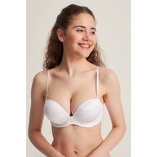 Pemilo Kadın 7101316 Desteksiz Straplez Basic Bra Sütyen Beyaz